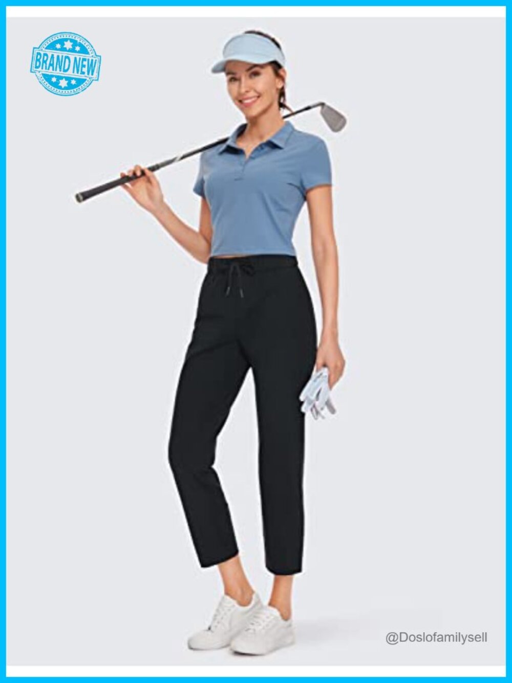 CRZ YOGA 4-Way Stretch Cropped Pants 25" High Rise Slim Fit Drawstring - Picture 4 of 6